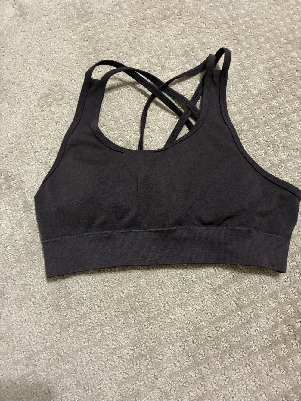 Alphalete Black Crisscross Strap Sports Bra